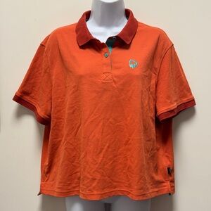 Orange Polo Shirt Women's XL REI Outdoor Afro Short Sleeves